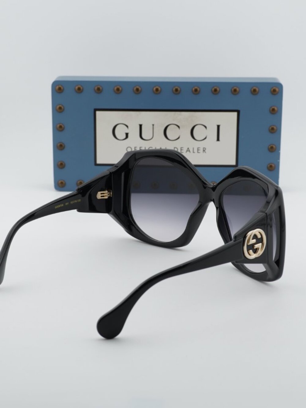 Gucci GG0875S 001 Square Sunglasses - Black / Grey - Picture 12 of 13